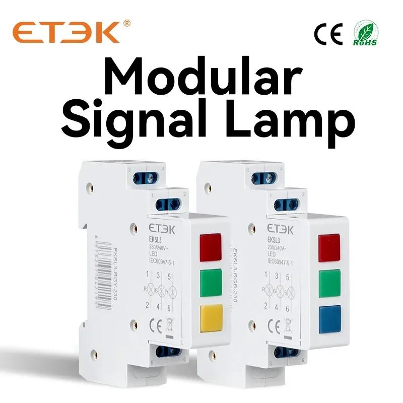 ETEK Din  Ʈ LED  ȣ ,  EKSL3, , , Ȳ, û, AC 220V, 230V